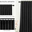 Black Velvet Blackout Curtains 84 Inches, Luxury Soundproof Thermal Insulated Super Soft Curtain Elegant Room Darkening Drapes with Back Tab Rod Pocket for Bedroom Living Room, W52 x L84, 2 Panels