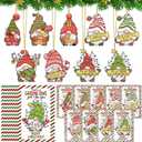 54 Sets Xmas Gnomes Ornament Funny Air Freshener Ornaments with Xmas Greeting Card Scent Sachets Employee Appreciation Gifts for Staff Coworkers Office Christmas Tree Party Decor