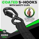 Rhino USA Retractable Ratchet Straps (4-Pack) - 1 Inch x 10 Feet (1,209lb Break Strength) - Auto Self Retracting Tie Down Straps for Truck, Cargo Trailer, Motorcycle, ATV, UTV - Black