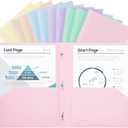 SUIN Plastic Project-Folder with 2 Pockets and 3-Prong Fasteners, for US Letter Size, Bulk Pack Color File-Folder for US Letter Size Papers, Ideal for School & Office, (Assorted Pastel Colors)