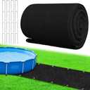 Ground Pool Pathways, Above Ground Walkways, Absorb Water Prepunched Hole Pool Spa Floor Mat, Non Slip Backing Spa Pad with Storage Strap Ground Stakes for Hot Tubs Lawns (10 ft x 22 inch)