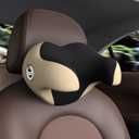 SPRFUFLY Unique U-Shaped Car Headrest Pillow, Car Neck Pillow for Sleeping with Adjustable Strap, Space Memory Foam & Removable Cover, Ergonomic Design - Extreme Comfort Car Pillow(Beige, 1P)