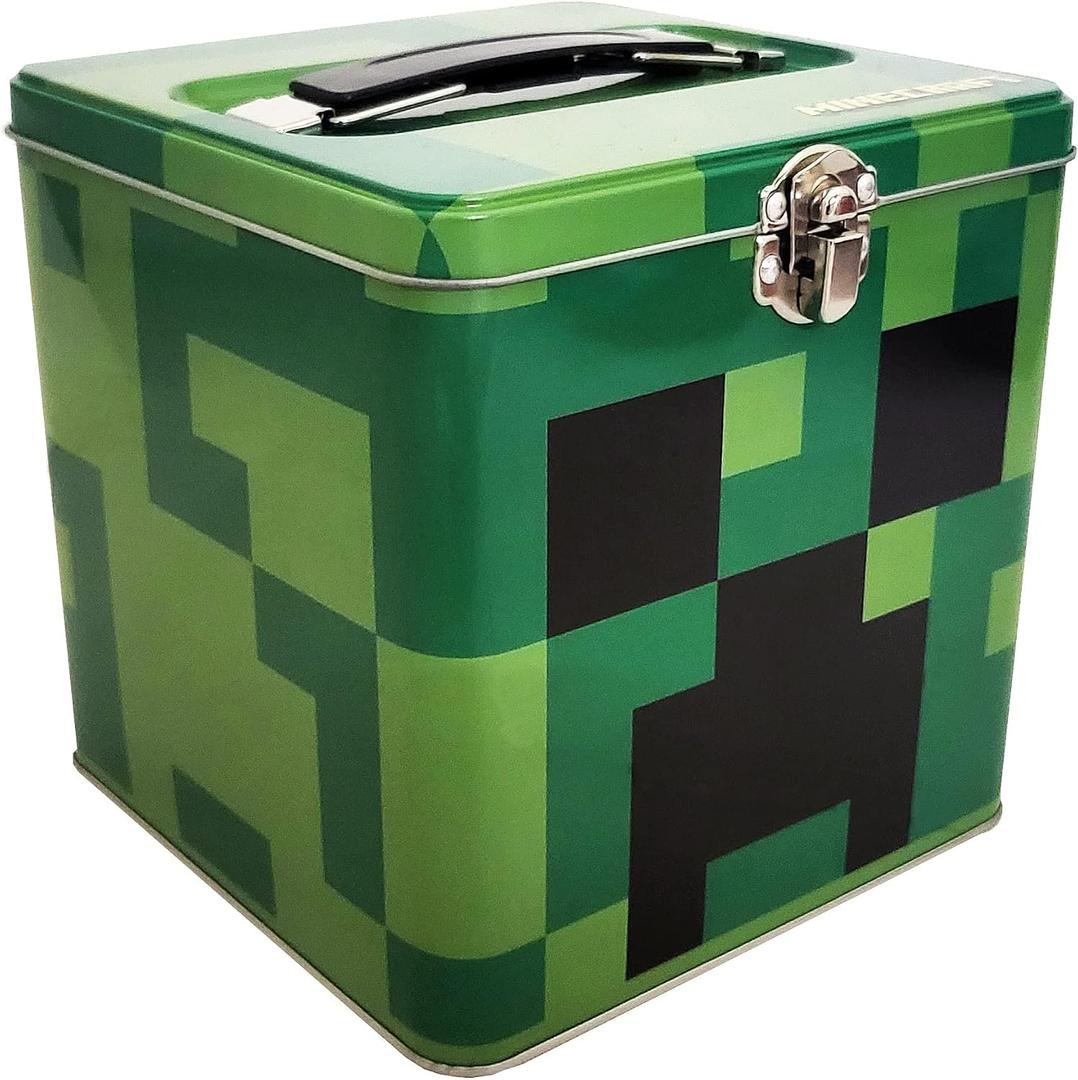 The Tin Box Company Minecraft XL Storage Tin with Handle, Minecraft