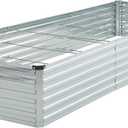 12x4x1.5ft Galvanized Raised Garden Bed,Outdoor Planter Box Metal Patio Kit Planting Bed for Vegetables Flowers Herb,Silver
