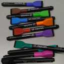 maxtek Magnetic Whiteboard Markers - 12 Count Colorful Fine Tip Dry Erase Markers with Eraser for Kids, Low Odor Thin Markers for Calendar Boards