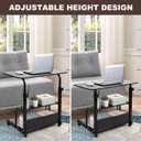 Adjustable Height Mobile Computer Desk with Wheels Black 31.5X15.7 Inches, Onesize