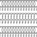 44pcs Curtain Rings with Clips Hooks, 2 inch Metal Stainless Steel Drapery Rings Hanger Clips for Tension Rod Bracket Eyelets Decorative Hangers, Silver (2" Interior Diameter)