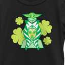 The Mandalorian Girl's Star Wars St. Patrick's Day Ahsoka Tano and Grogu T-Shirt (Large, Black)