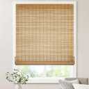 LazBlinds No Tools No Drill Bamboo Roller Shades, Cordless Bamboo Blinds, Light Filtering Roll Up Blinds for Windows, French Door, Porch or Patio, 23'' W x 64'' H, Squirrel