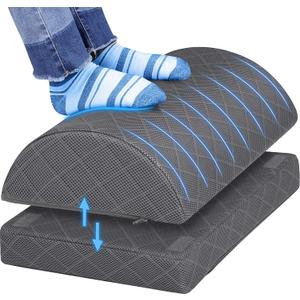 CushZone Foot Rest,Desk & Gaming Accessories,Foot Rest for Under Desk at Work,Comfortable Footrest with 2 Adjustable Heights & Removable Cover, Office Desk AccessoriesGray (Medium, Grey)