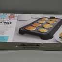 Martha Stewart 12” x 22” Electric Griddle, XL Ceramic Nonstick Flat Top Cooking Surface, Adjustable Temperature Dial, Drip Tray, Dishwasher Safe, 1500W Fast Even Heating, Pancakes & Eggs, Caviar Gray