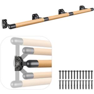 Kipika Wall Mounted Traditional Solid Wood Ballet Barre, Freestanding Ballet Barre, Stretch/Dance Bar for Home Workout Dance Equipment, Durable Metal Support, Height Adjustment