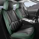 AOOG Seat Covers Custom Fit for Dodge Ram 1500/2500/3500 2002-2025 Faux Leather Seat Cover Set Compatible with Crew, Regular, Quad, Mega Cab, Car Truck Cushions (Blackgreen, Curved Rear, Full Set)