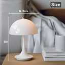 Flower Bud Lamp Modern Flowerpot Cordless Mushroom Touch Table Lamp 3 Mode Dimmable Rechargeable Desk Lamp,Night Light for Bedroom (White)