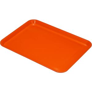 PATIKIL 15x11 Fast Food Tray, Plastic Reusable Recyclable Multi-Purpose Rectangle Serving Tray for Restaurant Home Kitchen, Orange