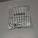 LilyCoco Womens V Neck T Shirts Breton Loose Fit Striped Long Sleeve Shirt Tshirt Blue Medium (M)