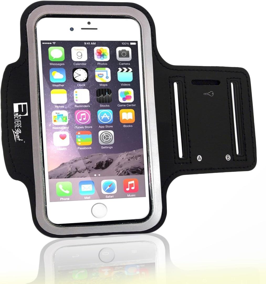RevereSport Running Armband for iPhone SE 2020 / SE 2022 with Fingerprint ID Access. Sports Phone Arm Case Holder for Jogging, Gym Workouts