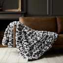 WDCOZY Cheetah Leopard Print Bubble Throw Blanket, Luxury Faux Rabbit Fur Mink Plush Throw for Couch, Sofa and Bed, Soft Fluffy Fuzzy Cozy Blanket for Women, 50x60 inches, Grey, 950 GSM