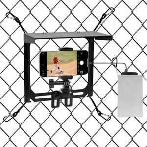 Cell Phone Fence Mount with Shade, Game Recording Mounting Kit Works with Gamechanger, iPhone, Mevo Start, Phones, and GoPro, for Recording Baseball,Softball and Tennis Games
