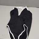 OQQ Women's One Piece Swimsuit Tummy Control V Neck Bathing Suits 2025 Trendy (X-Large, Black)