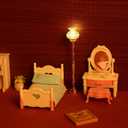 NUOBESTY Mini Dollhouse Lamp, 1:12 Scale Dollhouse Lights Led Miniature Doll House Light Battery Operated for DIY Doll House Furniture Accessories, Desktop Lighting