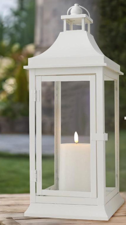 White Lantern Vintage Candle Lanterns Outdoor Hanging Tower Lantern Metal Candle Holder for Garden Living Room Indoor Outdoor Parties Weddings Balcony Patio