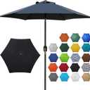 Blissun 7.5 ft Patio Umbrella, Yard Umbrella, Outdoor Market Umbrella with Push Button Tilt Crank (Black)