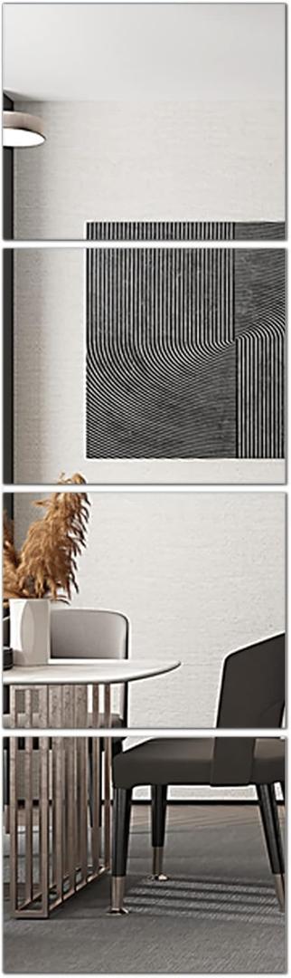 Glass Full Length Wall Mirror Tiles, 14'' x 12'' x 4PCS, Full Body Mirror for Bedroom, Full Length Mirror Wall Mounted for Home Gym, Door (14'' x12''-4PCS)