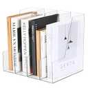 Vertical File Holder, Clear PET Desk Organizer and Storage Bins Holding for Magazines, Binders, Notebooks, Envelopes, Multi-purpose Plastic Document Organizer for Home Office, 4 pack