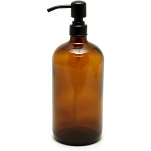 Amber Glass Soap Dispenser
with 304 Stainless Steel Pump 17 oz for Kitchen Dish Soap and Bathroom Hand Soap Bottle