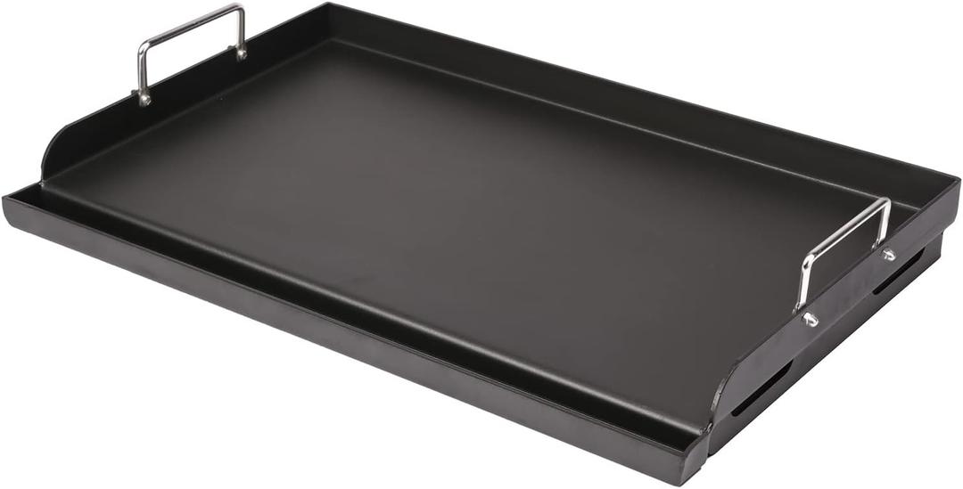 Utheer 25" x 16" Pre-Seasoned Nonstick Cast Iron Griddle for Gas & Charcoal Grills  Universal Flat Top with Grease Groove, Reinforced Ridges & High Sidewalls, Great for Parties, Camping & Tailgating (25" x 2.6" x 16")