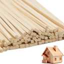 DaTpuik- 1/4 x 12 Inch 100 PCS Square Dowel Rods Wood Sticks Wooden Dowel Rods Unfinished Bamboo Sticks - for Crafts,Home Decor, Model Making and DIYers