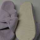 Chantomoo Slippers for Women Memory Foam House Bedroom Corduroy Bow Crossbands Slide Slipper Shoes Comfy Trendy Gift Slippers (11-12, Light Purple)