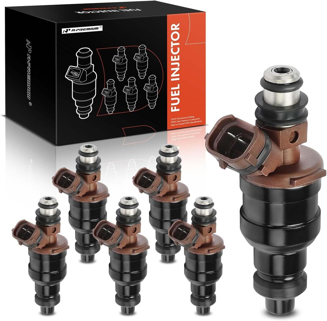 A-Premium Fuel Injectors Set of 6 Compatible with Toyota 4Runner 1989-1995, Pickup 1989-1995, T100 1993-1994, 3.0L, GAS, Replace# 2325065020, 2320965020