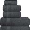 BELIZZI HOME Ultra Soft 6 Pack Cotton Towel Set, Contains 2 Bath Towels 28x55 inch, 2 Hand Towels 16x24 inch & 2 Wash Coths 12x12 inch, Ideal Everyday use, Compact & Lightweight - Mineral Blue