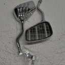 DREAMIZER 8MM 10MM Motorcycle Rear View Side Mirrors Skull Skeleton Hand Claw Chrome Handlebar Mirror (Chrome)