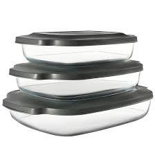 6-Piece Deep Glass Baking Dish Set with Plastic lids,Rectangular Glass Bakeware Set with Lids, Baking Pans for Lasagna, Leftovers, Cooking, Kitchen, Freezer-to-Oven and Dishwasher, Gray