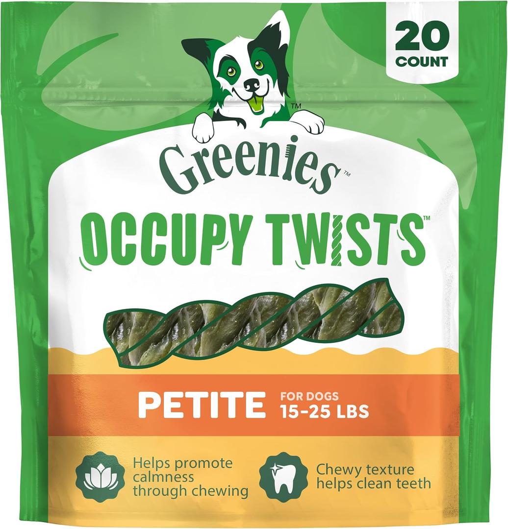 Greenies Occupy Twists Petite Breed Dog Treats, Chicken Flavor, 20 Count (EXP 11/18/26)