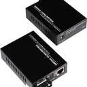 A Pair 2 Pack Multi-Mode Dual SC Fiber Gigabit Fast Ethernet Media Converter, Mini 1x 10/100/1000Base-T RJ45 to 1000Base-SC Slot Converter Transceiver, up to 2KM 850-1310-nm, AC 100V~240V