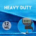 Tarp Heay Duty Waterproof 6x16ft,Blue Tarp Cover Plastic Poly Tarpaulin for Outdoor Cover,Emergency Rain,Roof, Pool, Boat,Camping - Multipurpose with 12Mil Thickness
