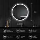 DUMOS 28 Inch Round LED Bathroom Mirror with Lights, Circle Vanity Mirror