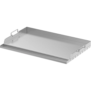 Skyflame 25"x16" Stainless Steel Griddle Plate for BBQ, Hibachi, Flat Top Grill with Even Heating, Grease Groove, Foldable Handles, Ideal for Charcoal/Gas Grills, Camping, Tailgating, Outdoor Cooking