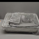 Cat Litter Box Stainless Steel Enclosure, Comfortable Space for Large Cats and Kittens, Easy to Clean Smooth Surface, Durable Metal Build with Cover, Litter Pad, Footboard and Shovel (Dark Gray)