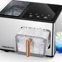 Nugget Ice Maker Countertop, 40lbs/24H, Pebble Ice Maker with Soft Chewable Ice, Self Cleaning Sonic Ice Machine, Stainless Steel w/Touch Screen for Home Office Bar Party