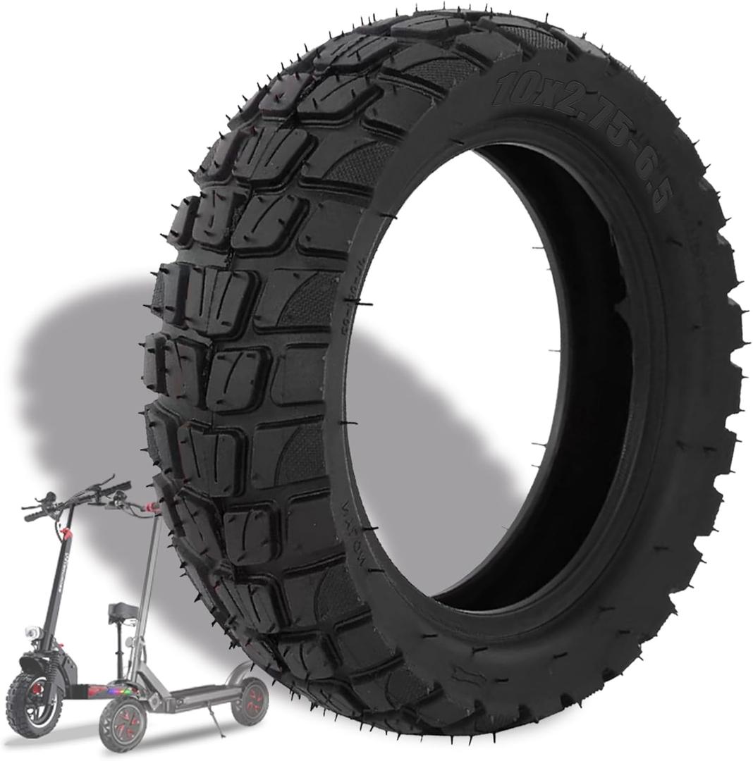 10 Inch 10x2.75-6.5 Off-road Rubber Outer Tire Suitable for Speedway 5 Dualtron 3 Hover-1 Alpha JOYOPR S Hiboy Titan PRO Electric Scooter Thickened Explosion-Proof Shockproof Super-Grip