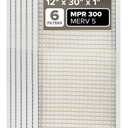 Filtrete 12x30x1 Air Filter, MPR 300, MERV 5, Clean Living Basic Dust 3-Month Pleated 1-Inch Air Filters, 6 Filters