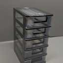 Multifunctional Five-Layer Plastic Storage Cabinet with Transparent Drawers - Space-Saving Organizer for Office, Closet, and Home, 12.36 Inches, Black