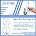 Hiboom 2 Sets Christmas Tree Topper Supporter Holder Twist on Universal Tree Topper Stabilizer with Adjustable Attachment for Seasonal Christmas Decoration Ornaments, Fits Most Basic Types(White)