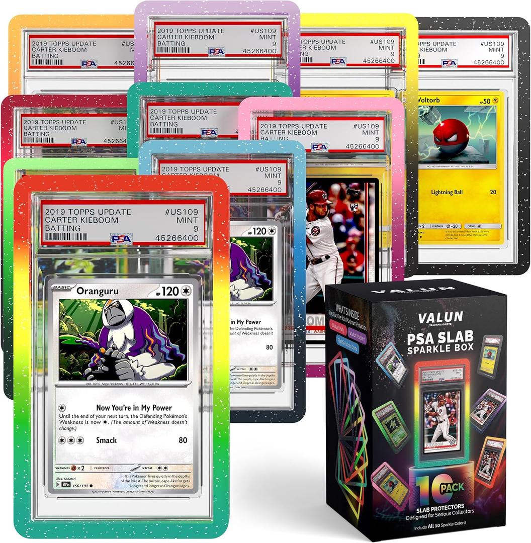 10 Pack PSA & CGC Slab Guard (Sparkling Galaxy Burst Edition) Hard TPU PSA Slab Protector Guard for Graded Cards PSA Slab Bumper Guard for PSA Slabs Card Slab Protector for PSA Card Protection