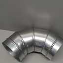 PATIKIL 6" OD 90 Degree Elbow Duct Pipe Connector, HVAC Ventilation Chimney Flue Tube Connector Galvanized Iron Adapter for Vent Exhaust Stovepipe